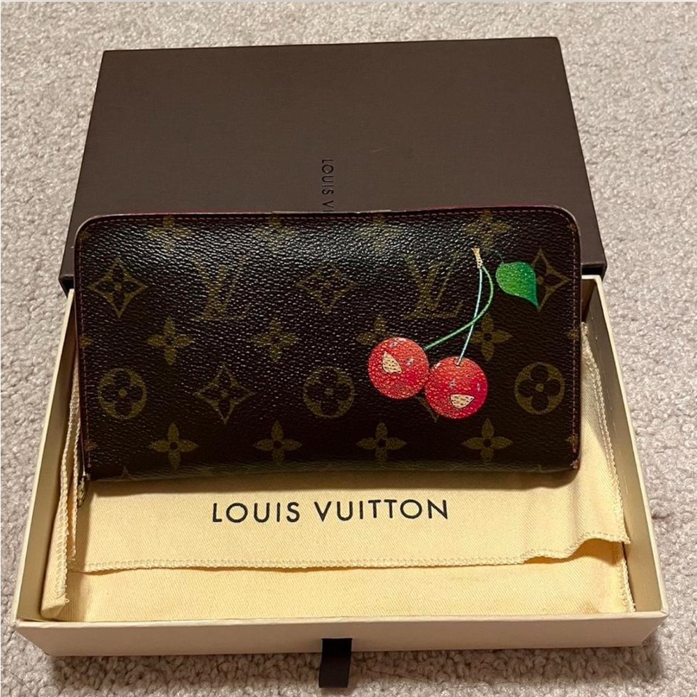 Louis Vuitton Monogram Murakami Cerises Zippy Wallet